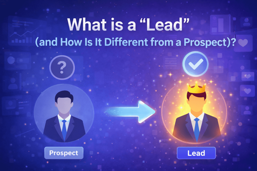 difference between prospect and lead illustration showing prospect converting into qualified lead