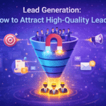 lead generation funnel illustration showing how to attract high-quality leads and convert visitors into customers